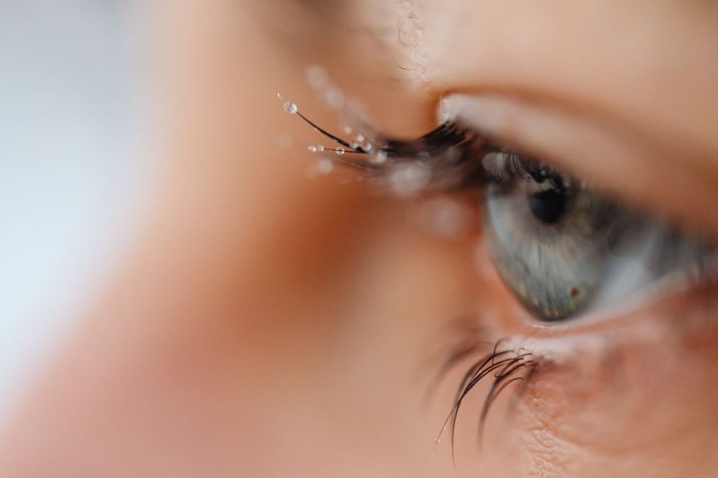 Close-up of a watery adult eye